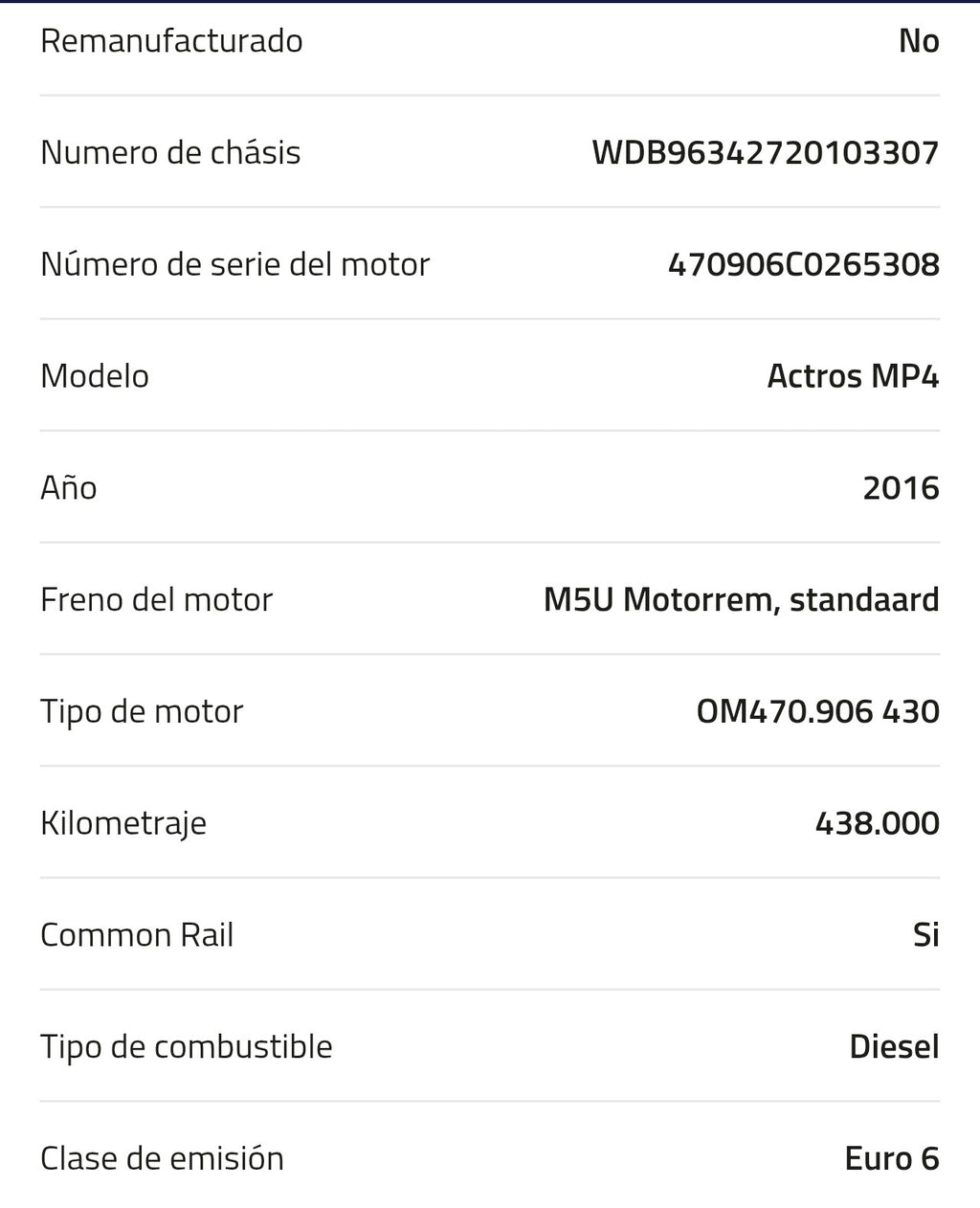 Motor Mercedes OM470.906 430 A 002 010 82 00