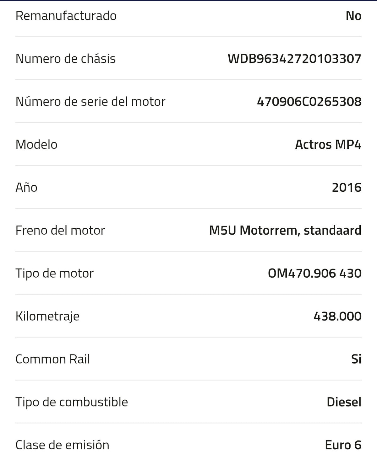 Motor Mercedes OM470.906 430 A 002 010 82 00
