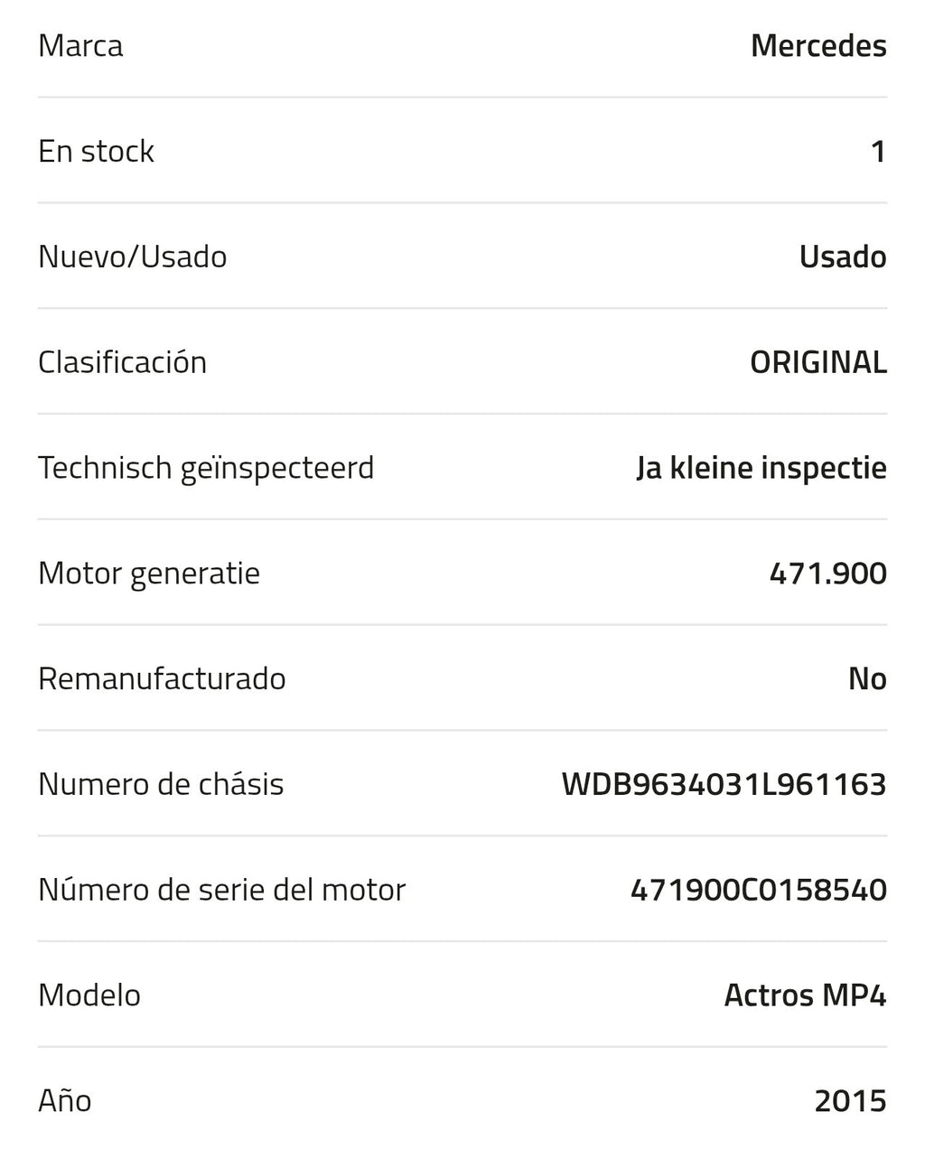 Motor Mercedes OM471.909 450 A 002 010 82 00