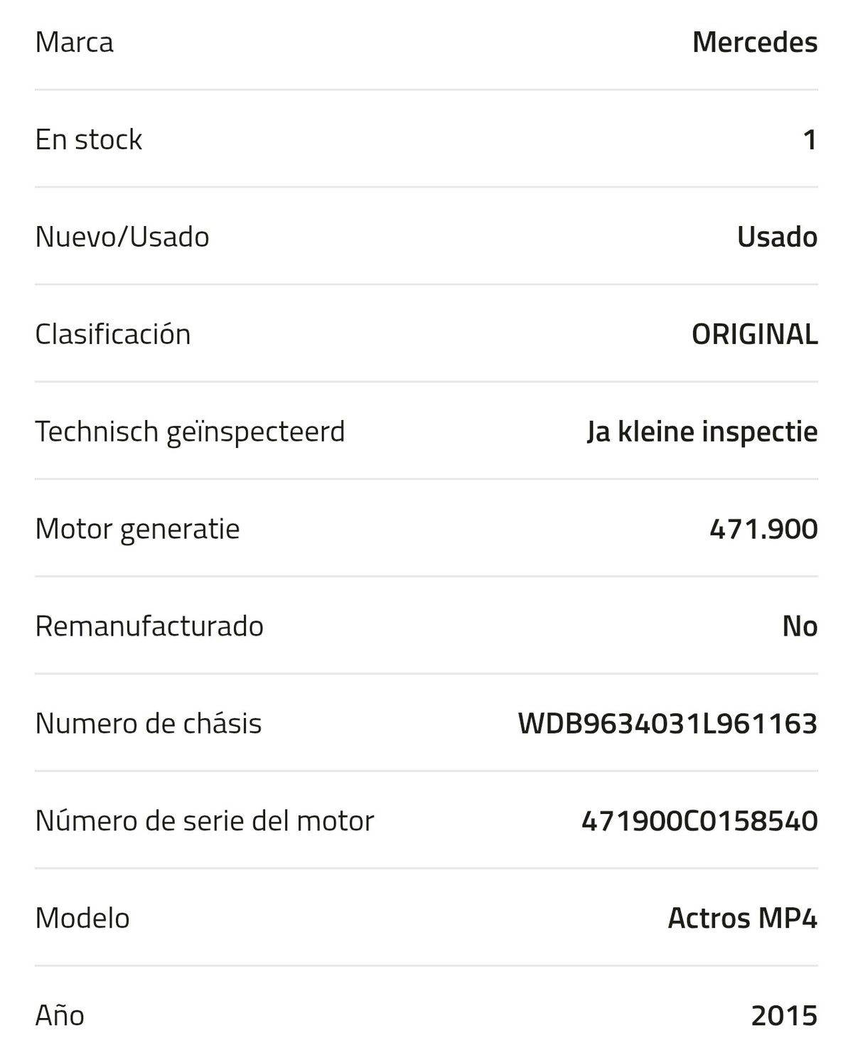 Motor Mercedes OM471.909 450 A 002 010 82 00