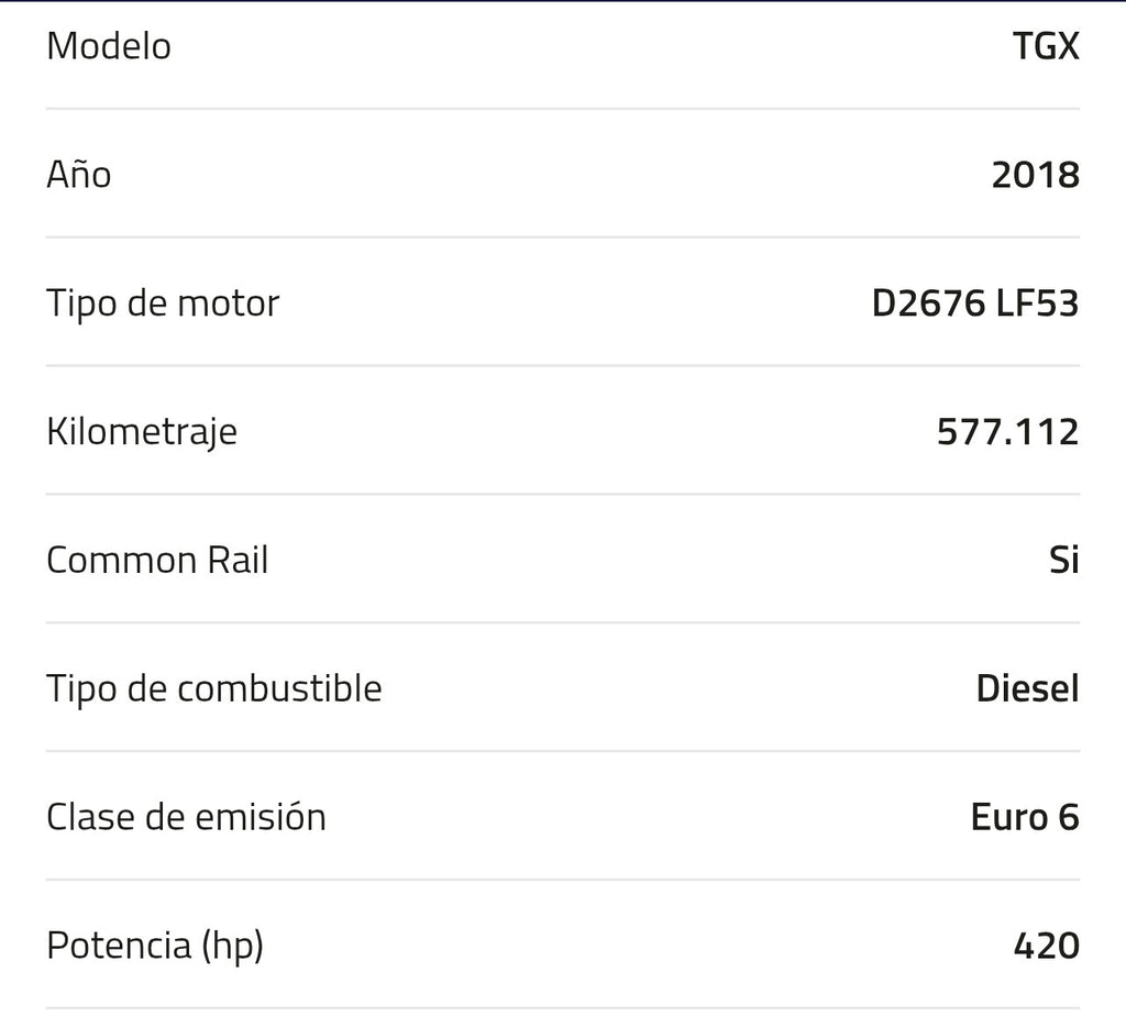 Motor MAN D2676 LF53 51021010632  Kilometraje: 577.112