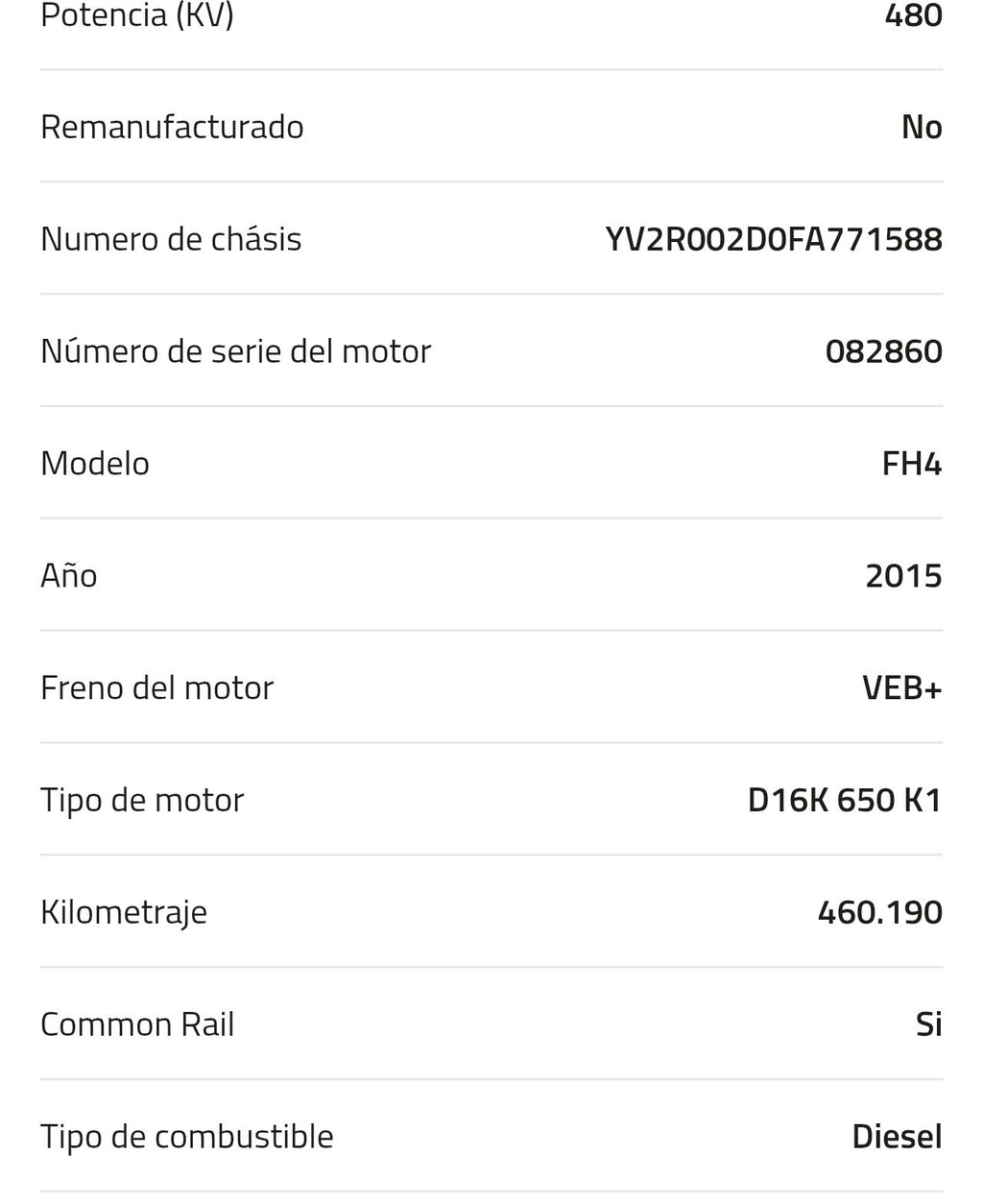 Motor Volvo D16K 650 K1 22280259