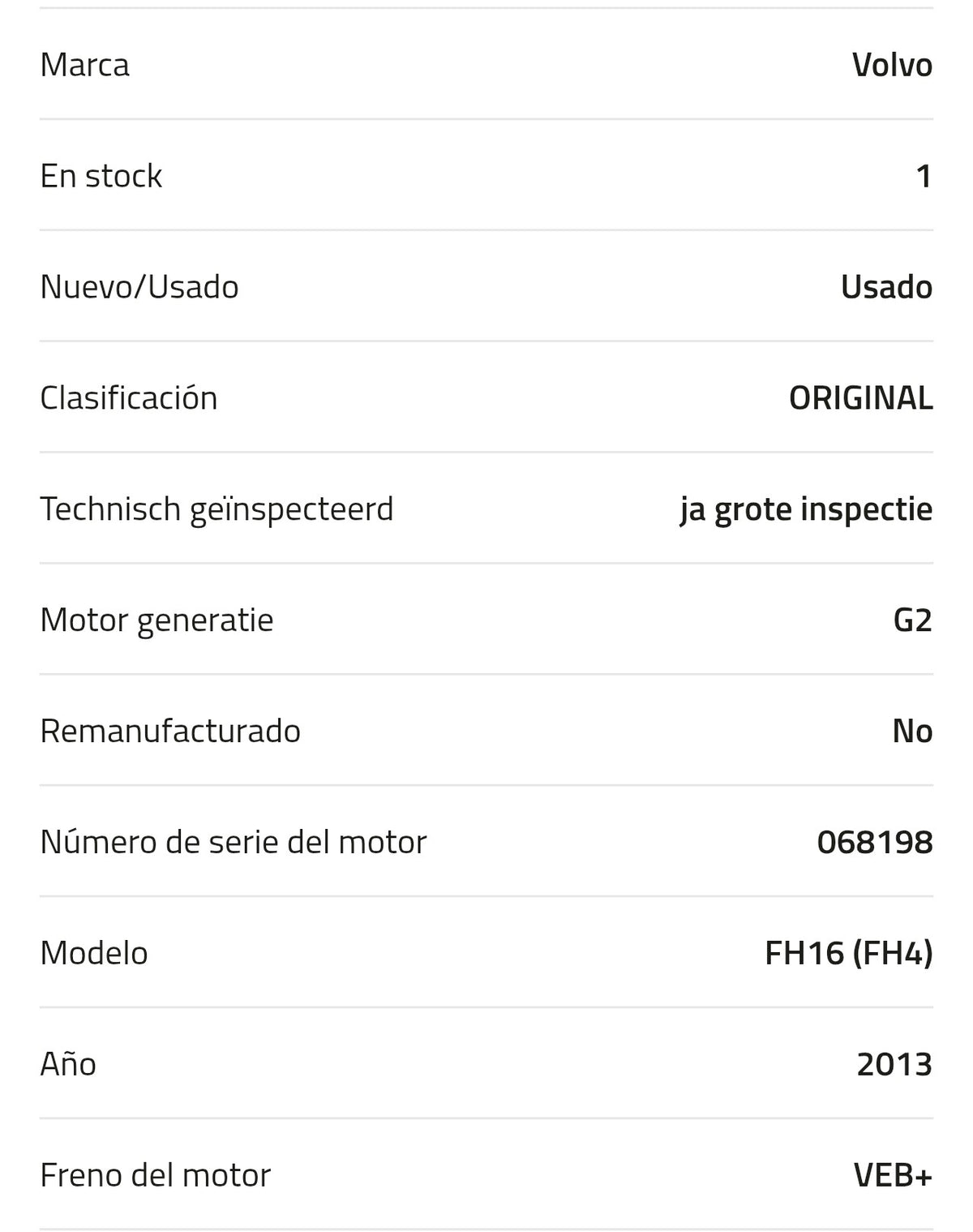 Motor Volvo D16G 750 G2