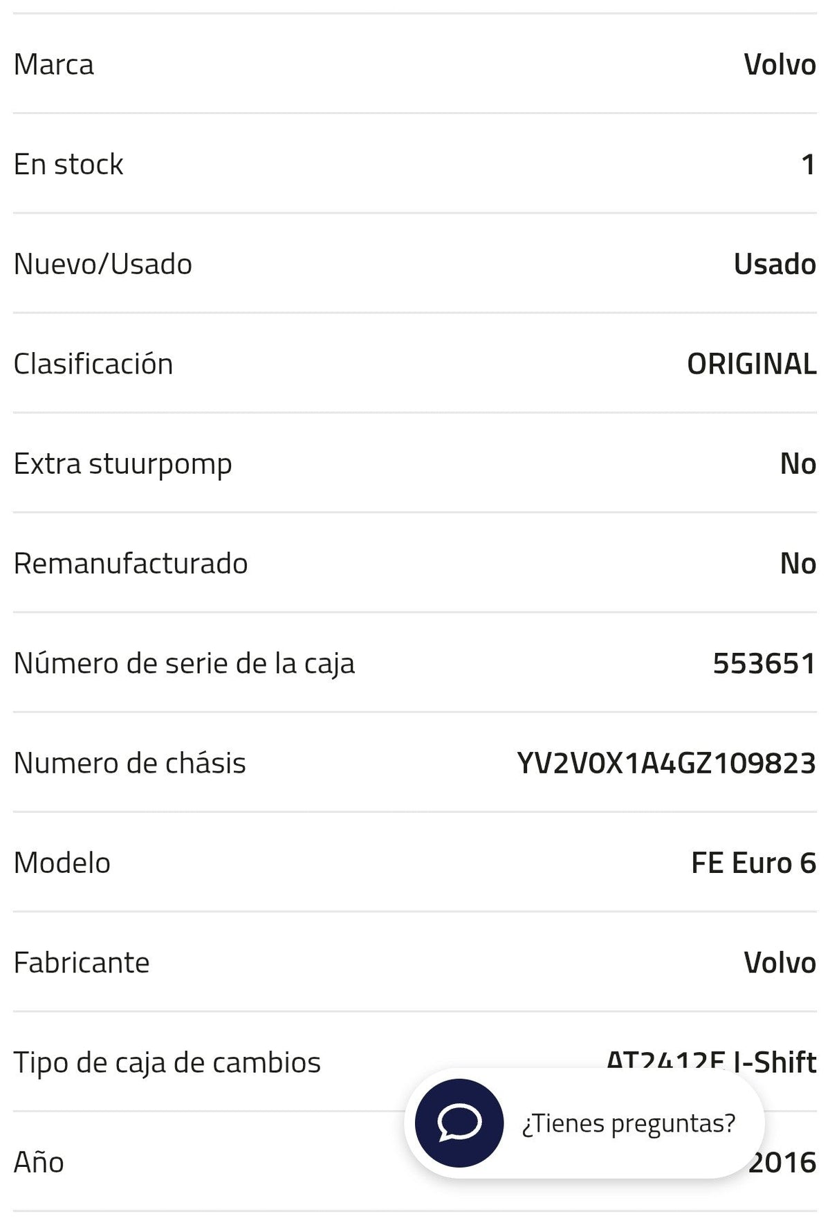 Caja de cambio Volvo AT2612G I-Shift