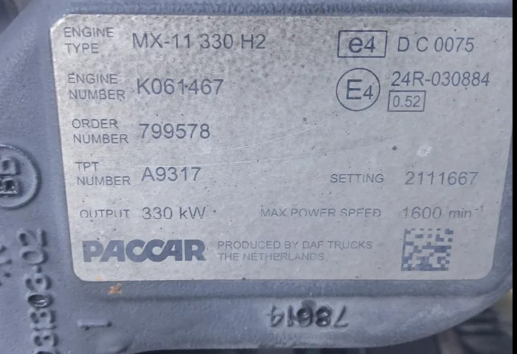 Motor DAF MX11 330 H2 0452051R