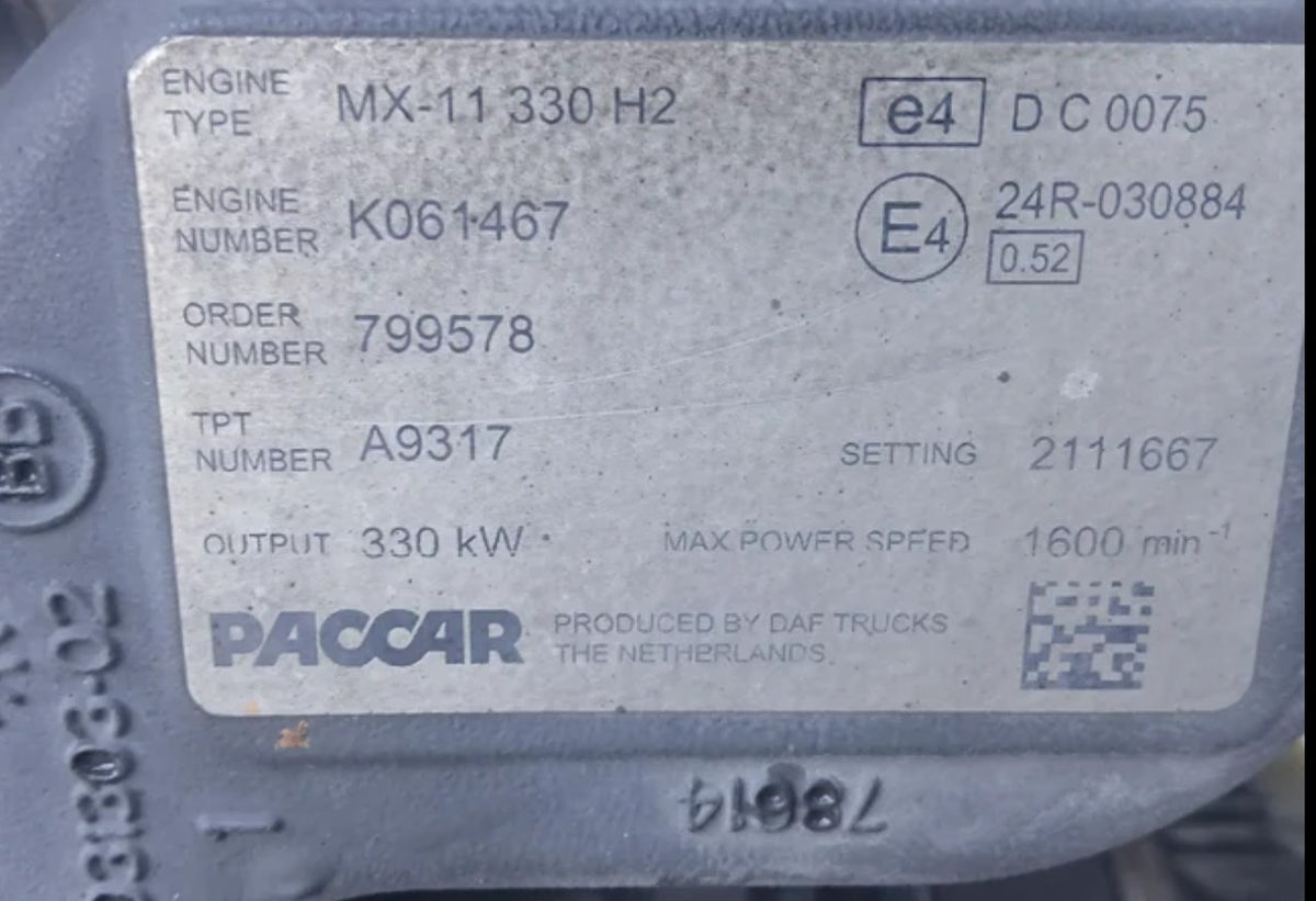 Motor DAF MX11 330 H2 0452051R