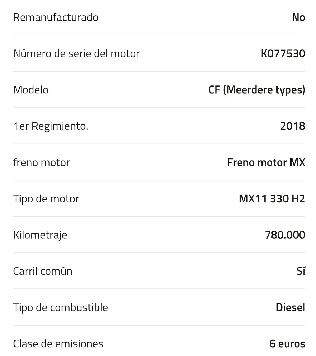 DAF
Motor DAF MX11 330 H2 2117404