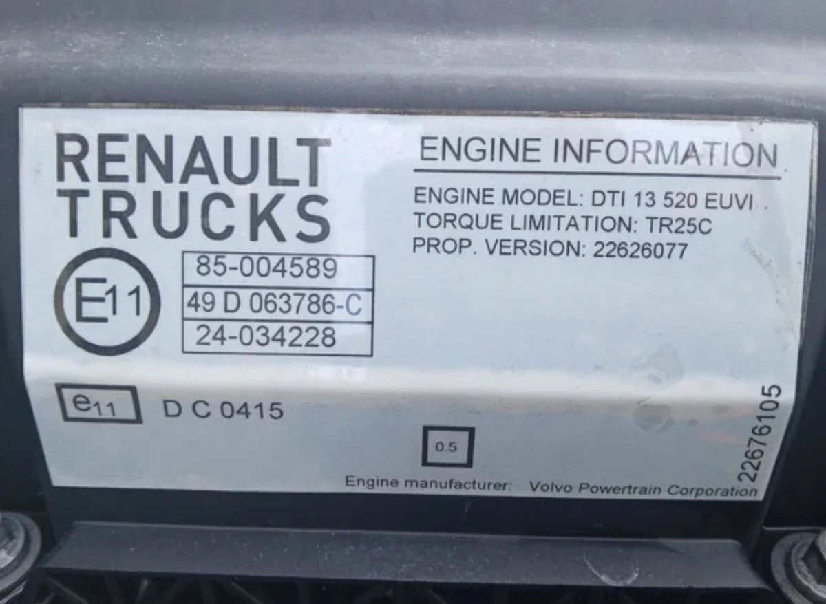 Motor Renault DTI13 520 K4 7421368560 Usado  kilómetros 492.788