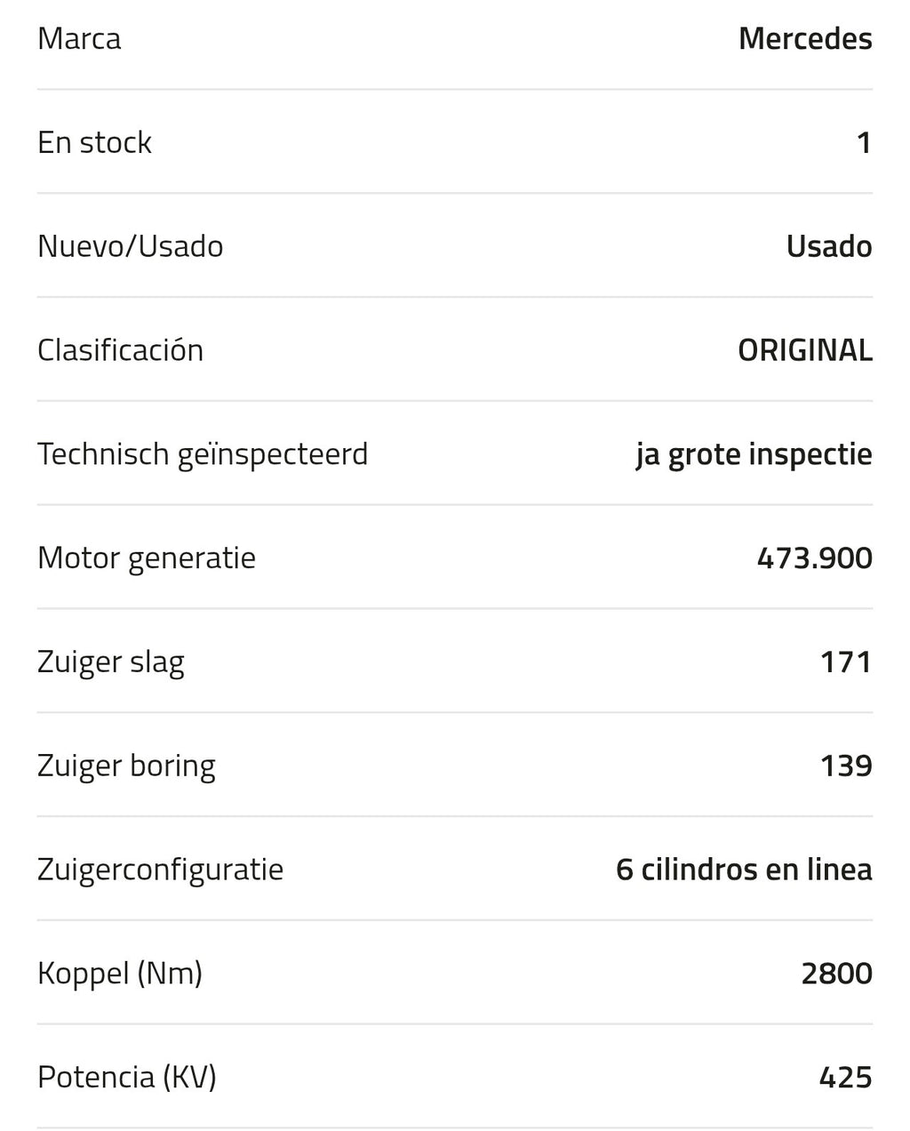 Motor Mercedes OM473.900 580 A 002 010 65 00
