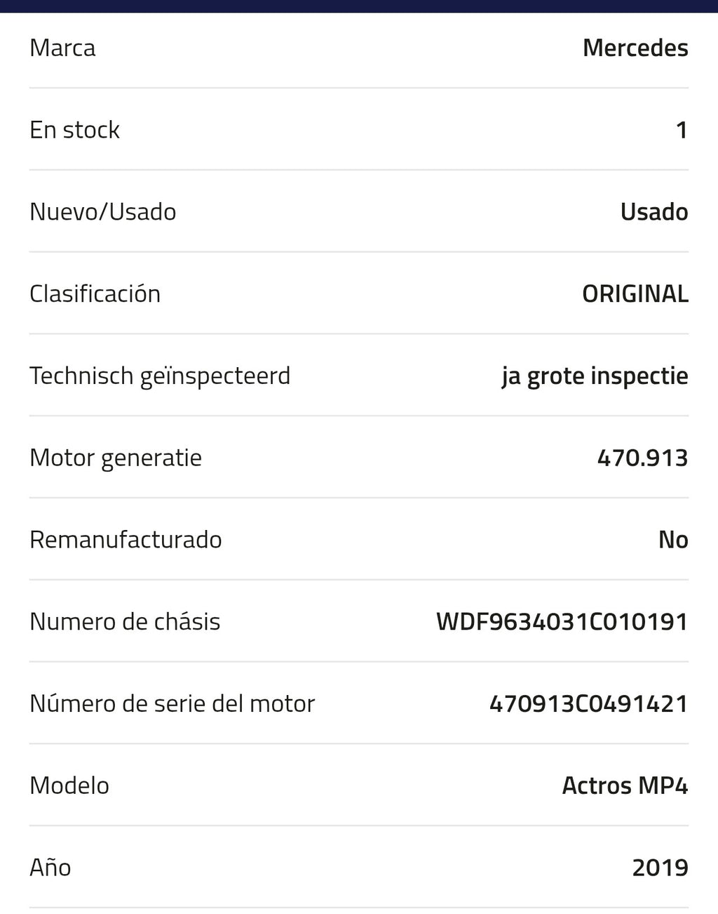 Motor Mercedes OM470.913 430 A 002 010 65 00