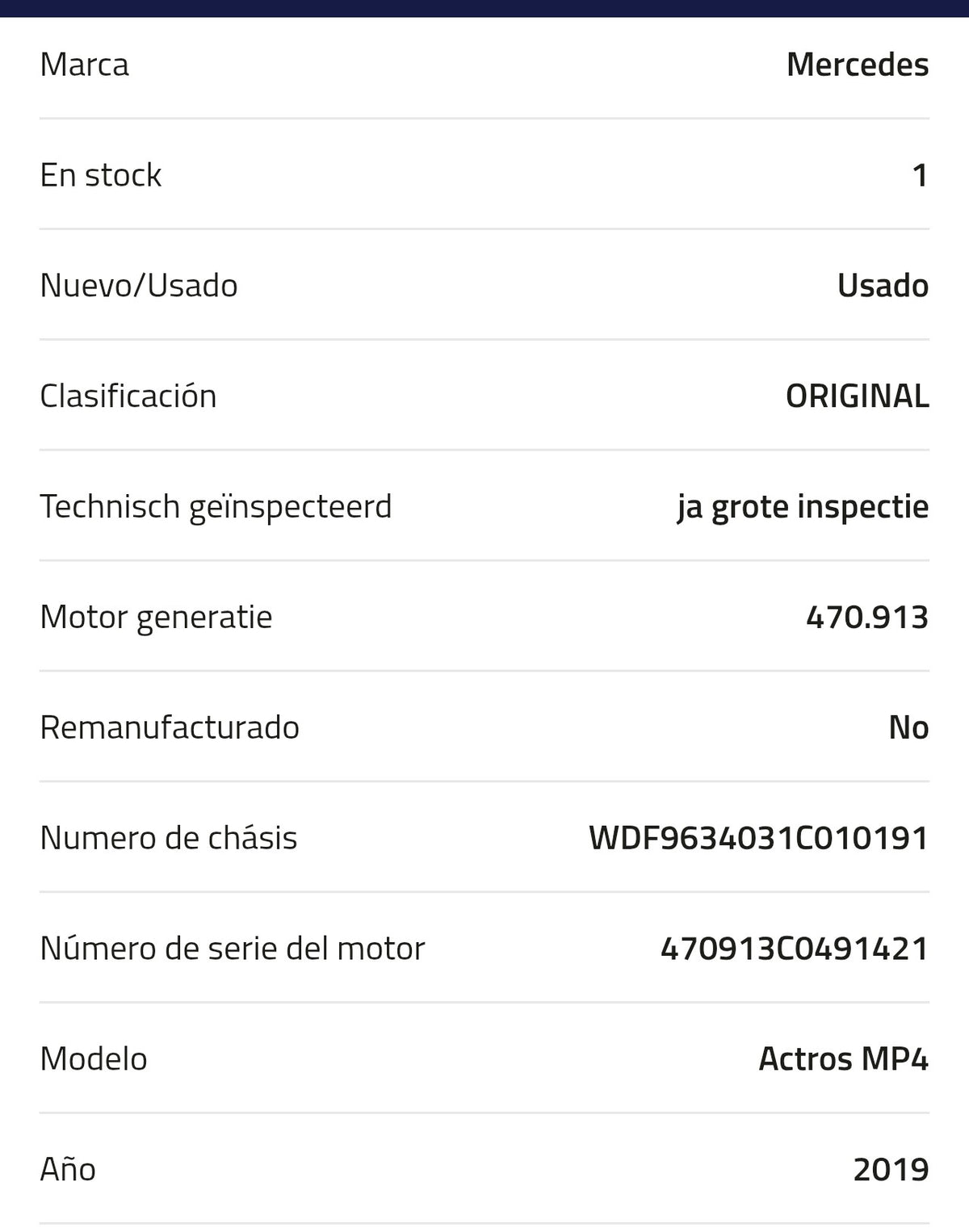 Motor Mercedes OM470.913 430 A 002 010 65 00