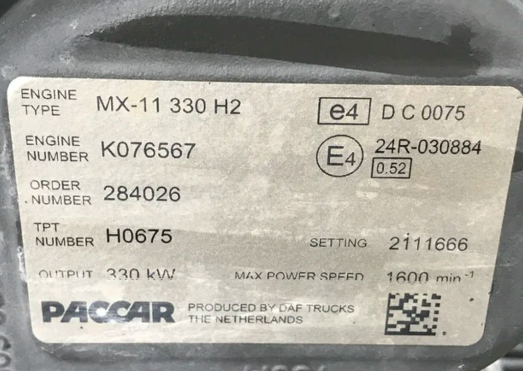 DAF
Motor DAF MX11 330 H2 0452053