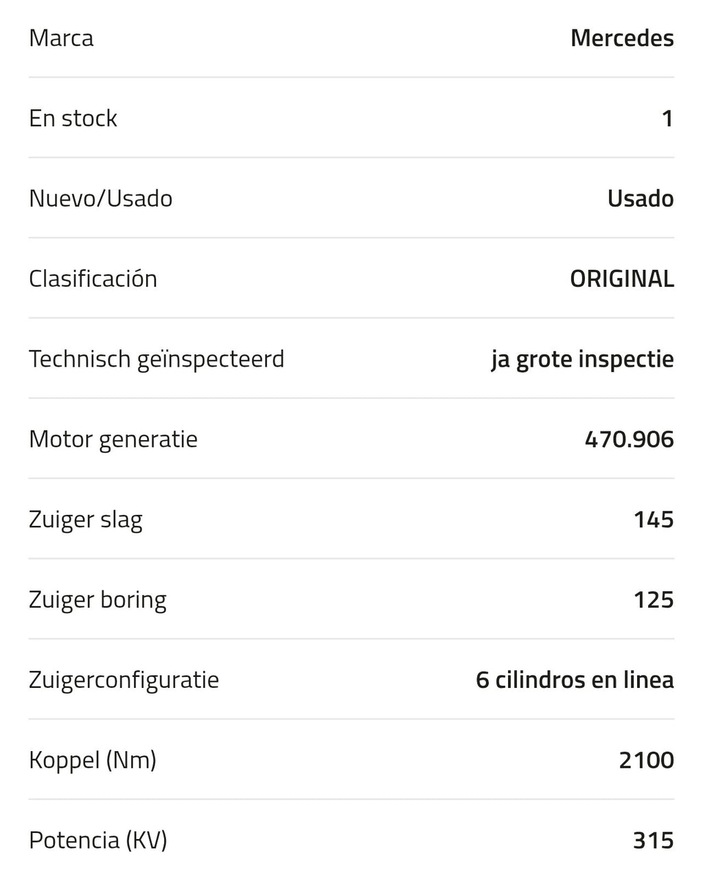Motor Mercedes OM470.906 430 A 002 010 82 00