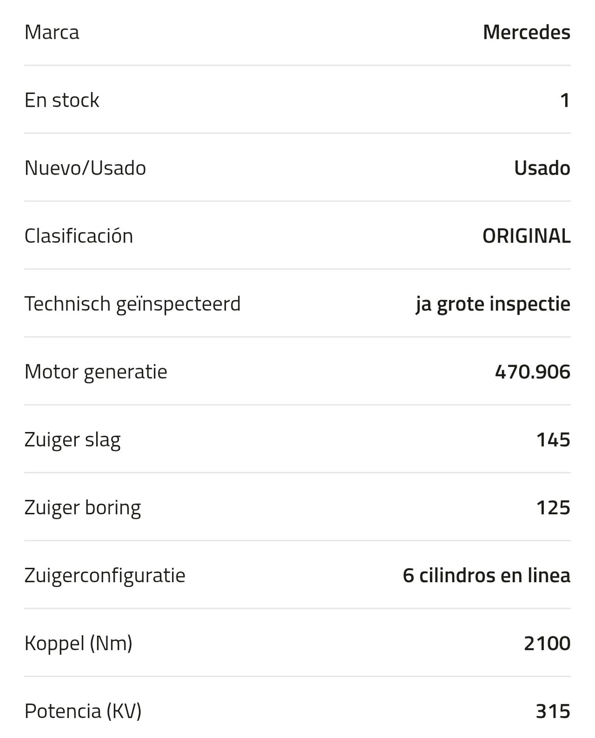 Motor Mercedes OM470.906 430 A 002 010 82 00