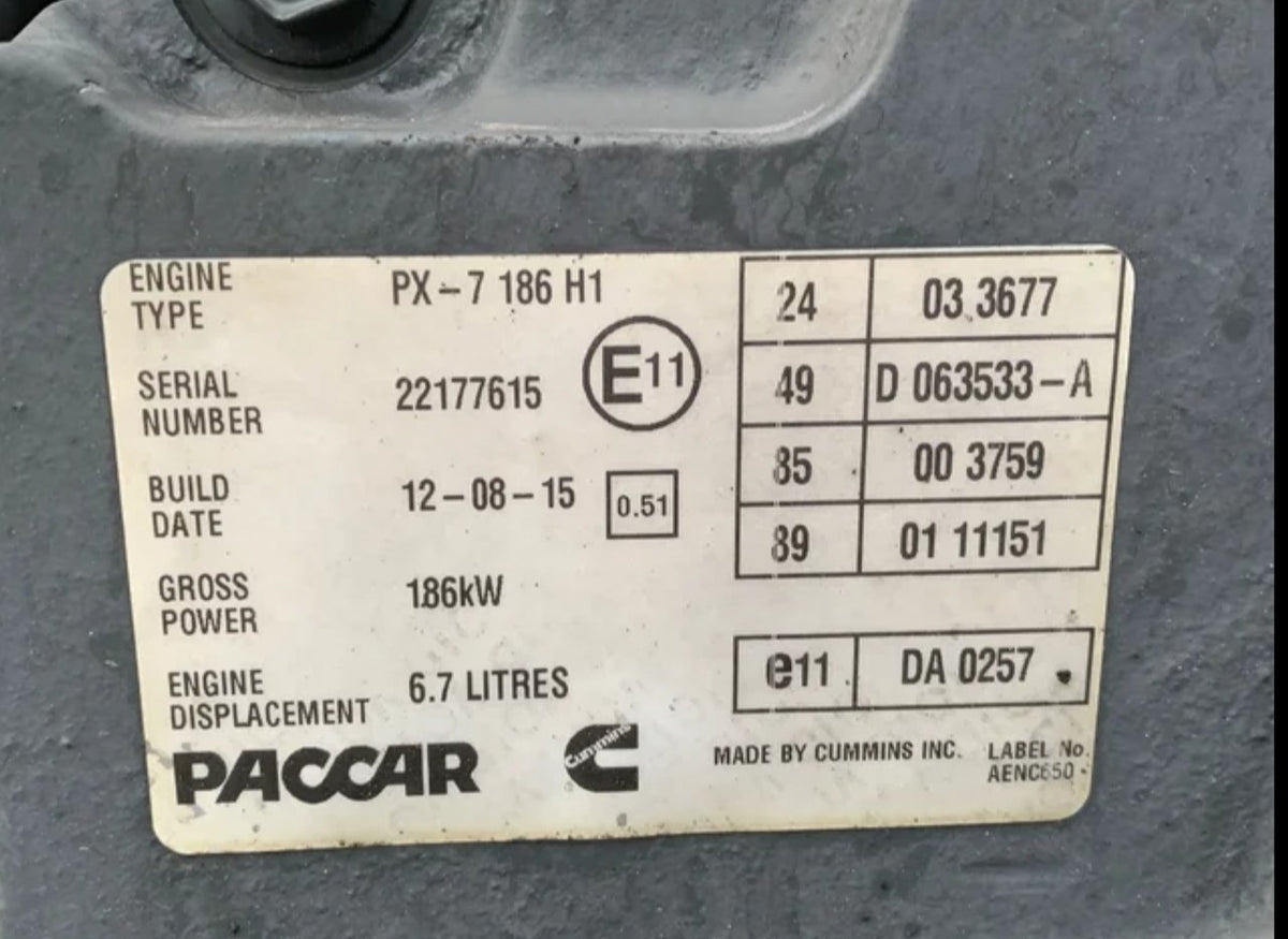 Motor DAF PX7 186 H1 1711025