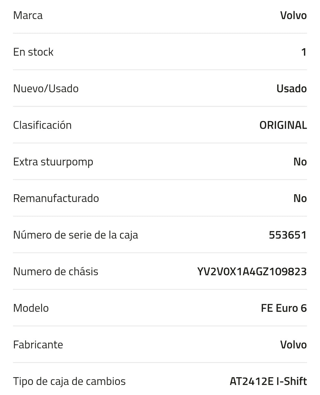 Caja de cambio Volvo AT2412E I-Shift