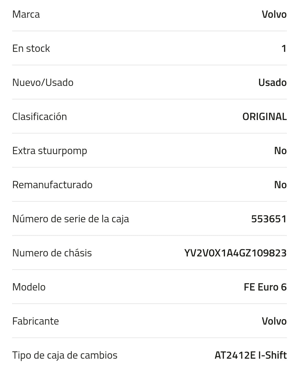 Caja de cambio Volvo AT2412E I-Shift