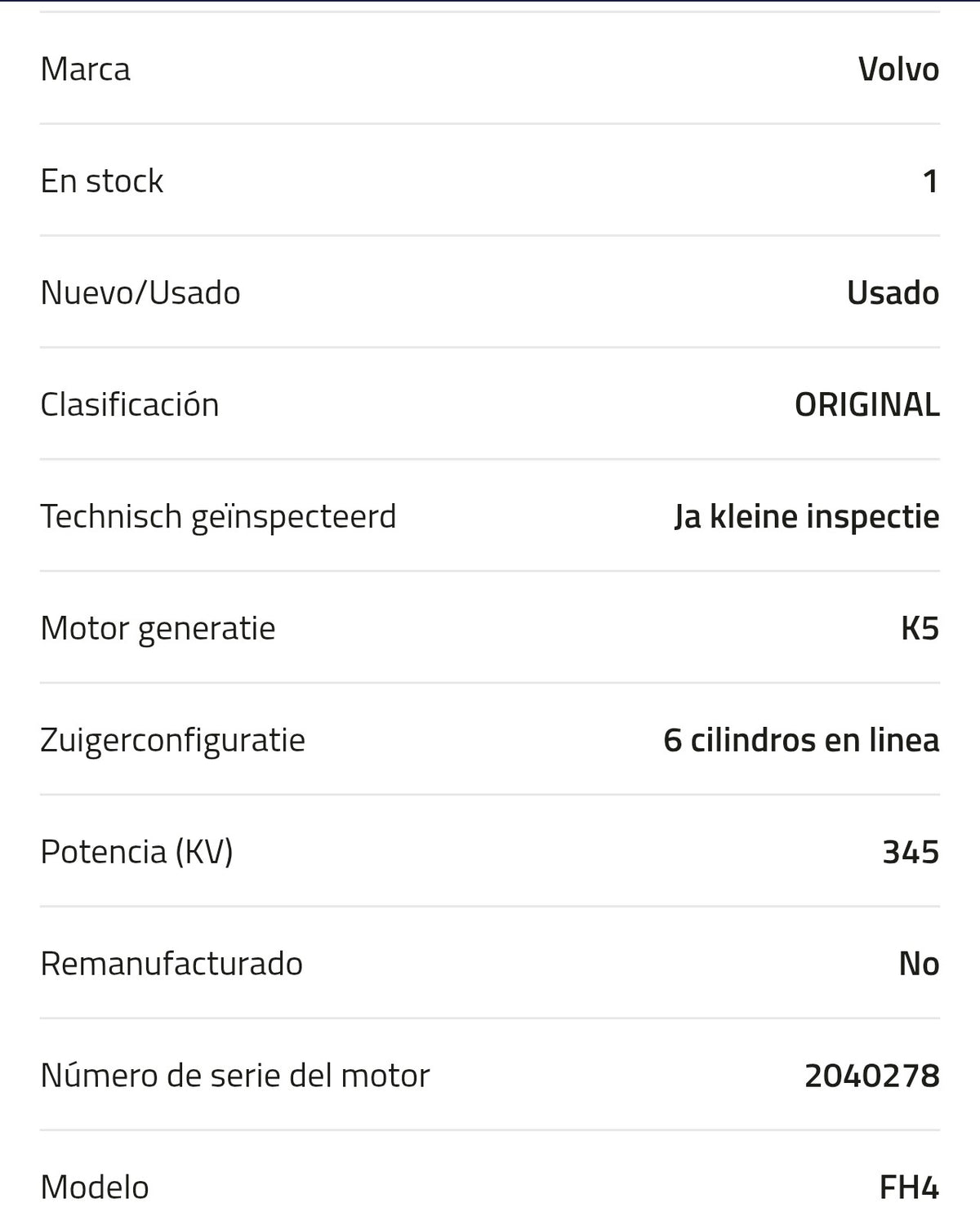 Motor Volvo G13C 460 K5