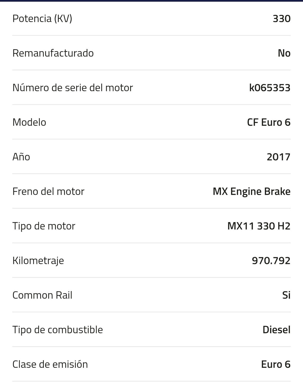 Motor DAF MX11 330 H2 0452100R