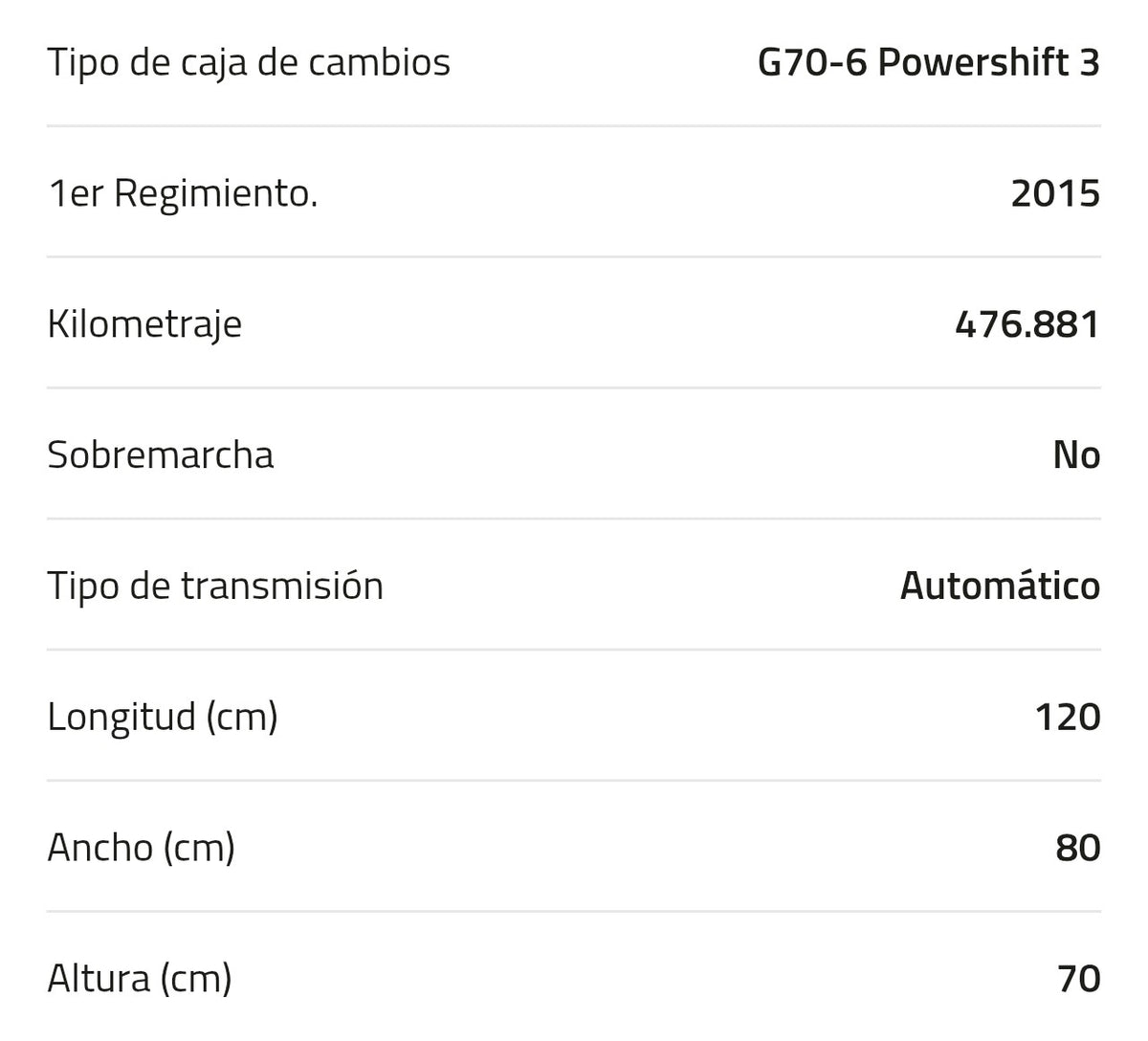 Mercedes
Caja de cambios Mercedes G70-6 Powershift 3 A 001 260 36 00
