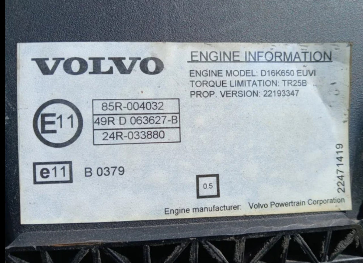 Motor Volvo D16K 650 K1 22280259