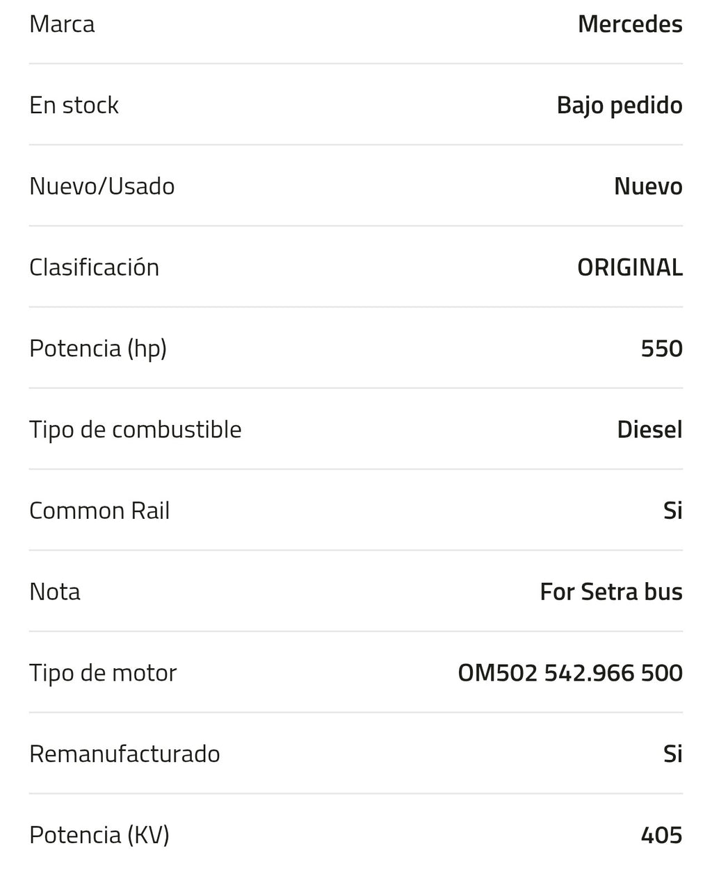 Motor Mercedes OM502 542.966 500