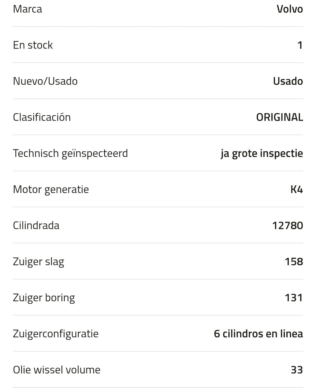 Motor Volvo D13K 540 K4 20482874