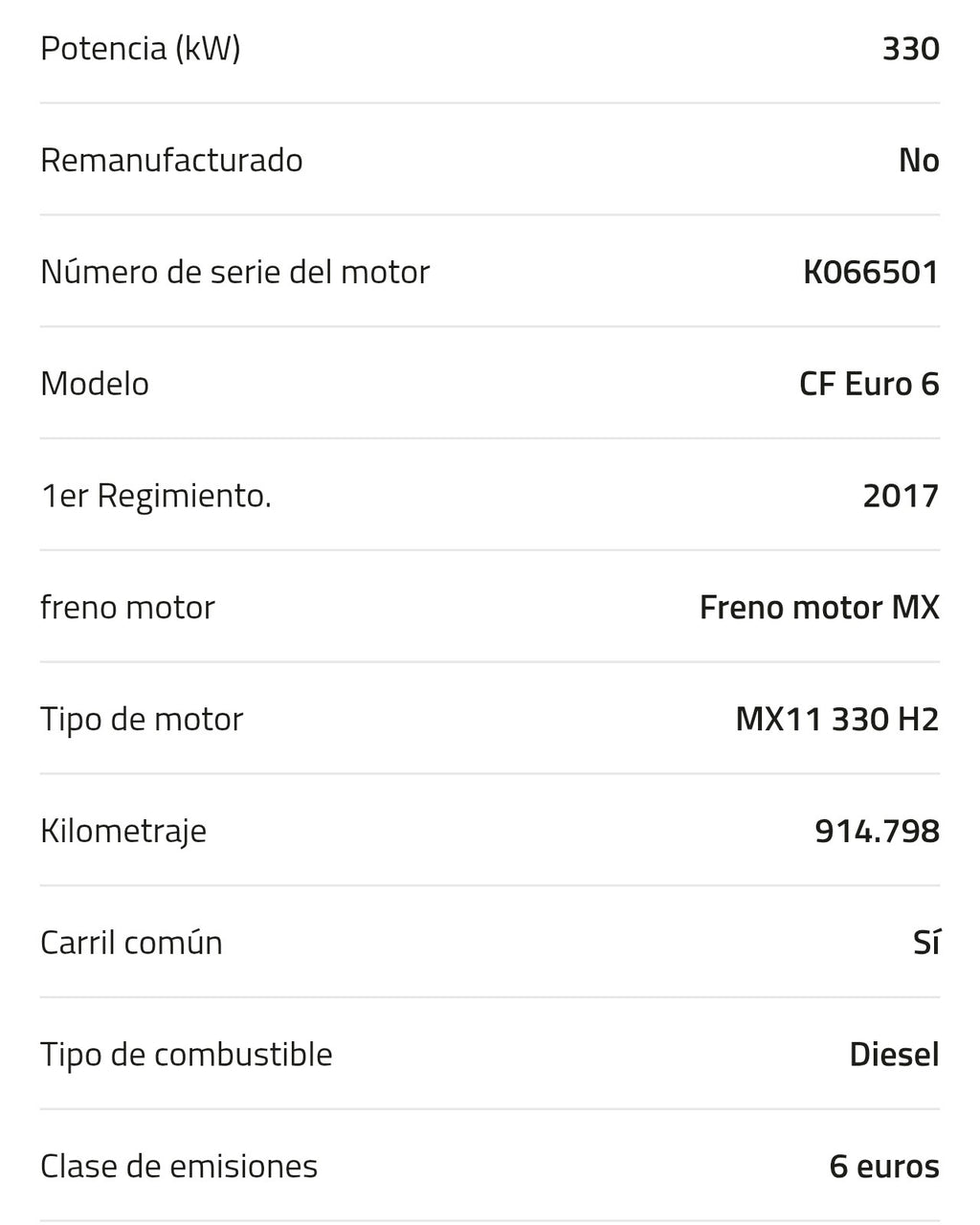 Motor DAF MX11 330 H2 2117404