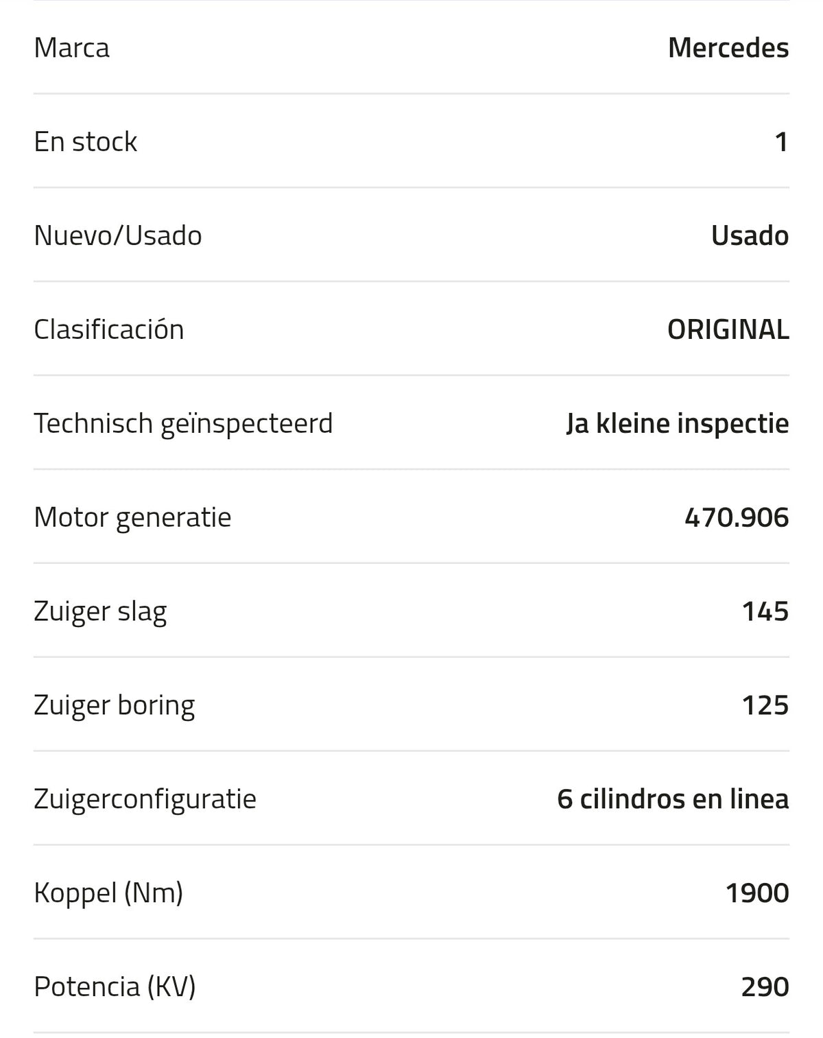 Motor Mercedes OM470.906 395 A 002 010 65 00